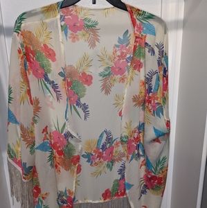 Tropical bathing suit cover